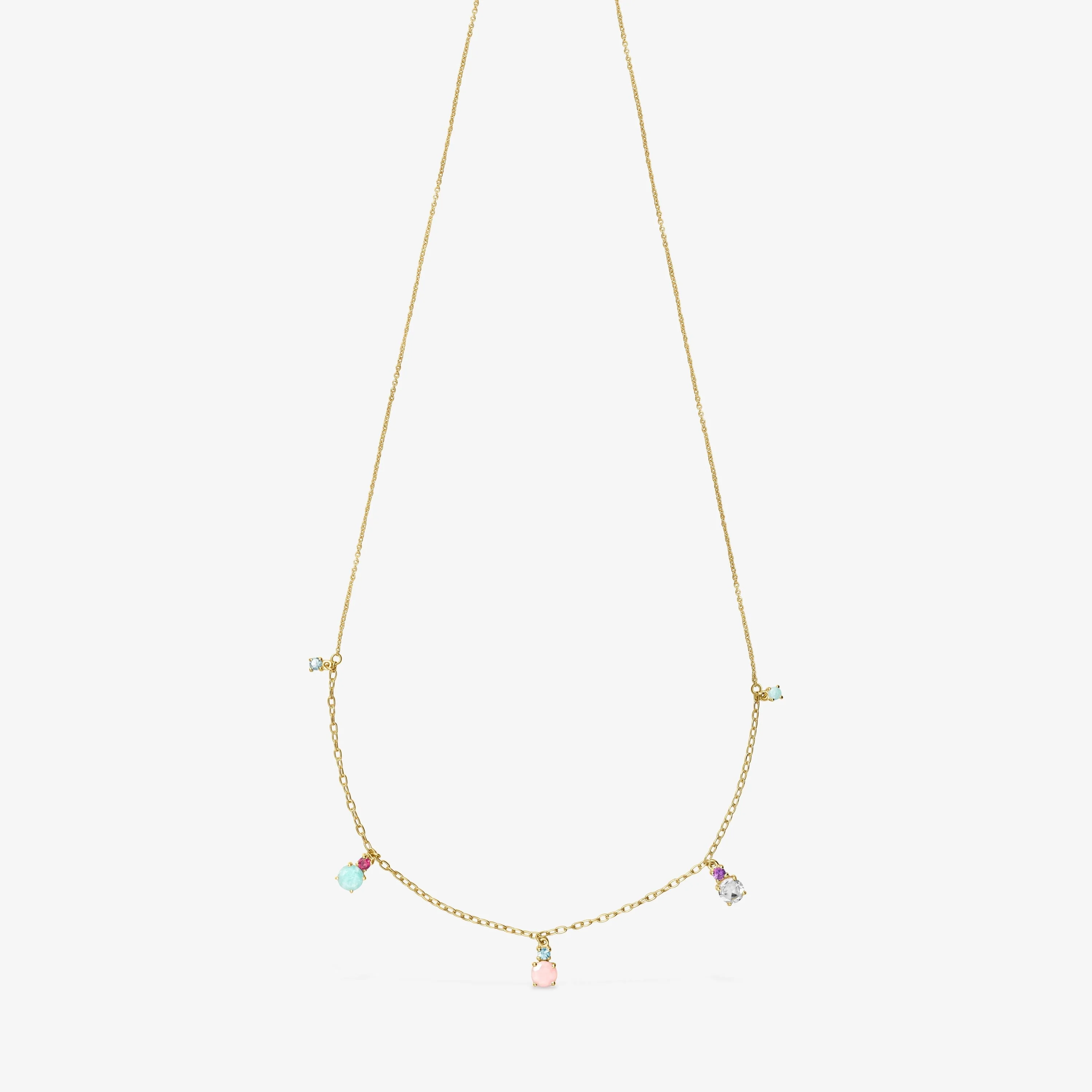 Mini Ivette Necklace in 18K solid gold with Gemstones - 1
