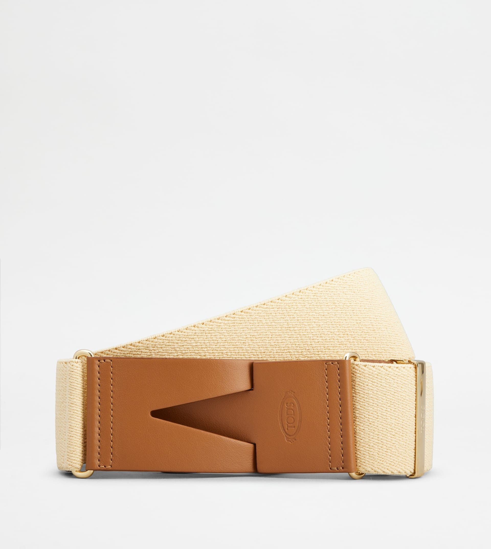 BELT IN CANVAS AND LEATHER - BROWN, BEIGE - 1