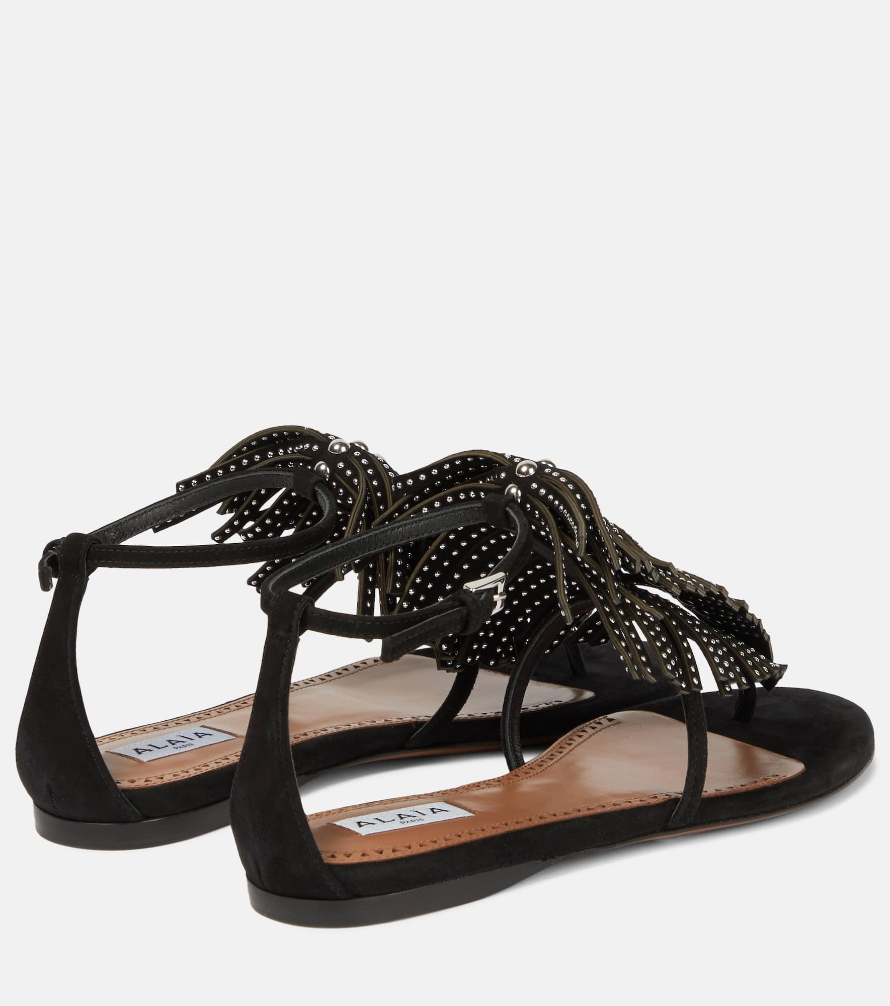 Embellished suede thong sandals - 3