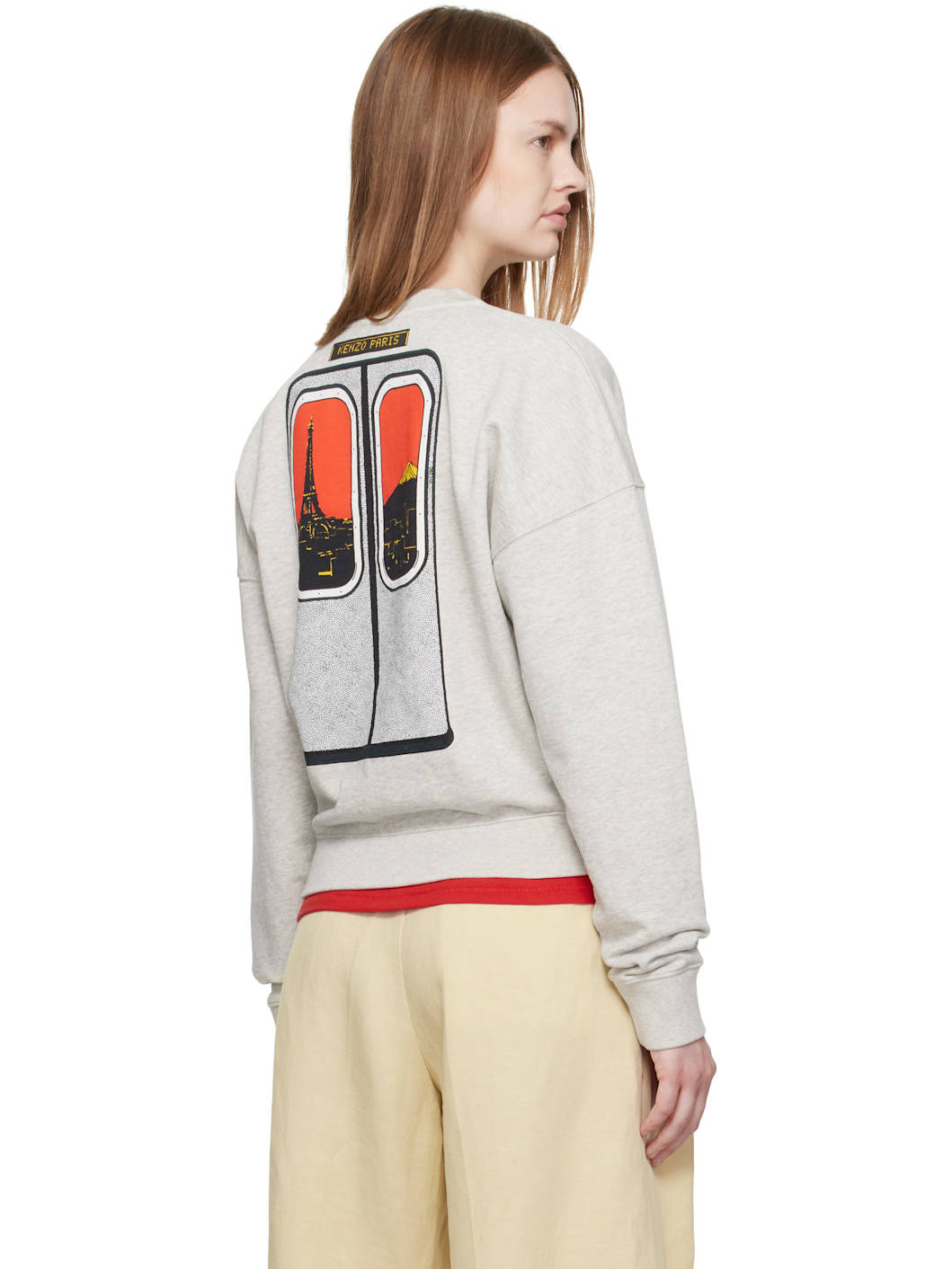 Gray Kenzo Paris 'KENZO City' Short Sweatshirt - 3