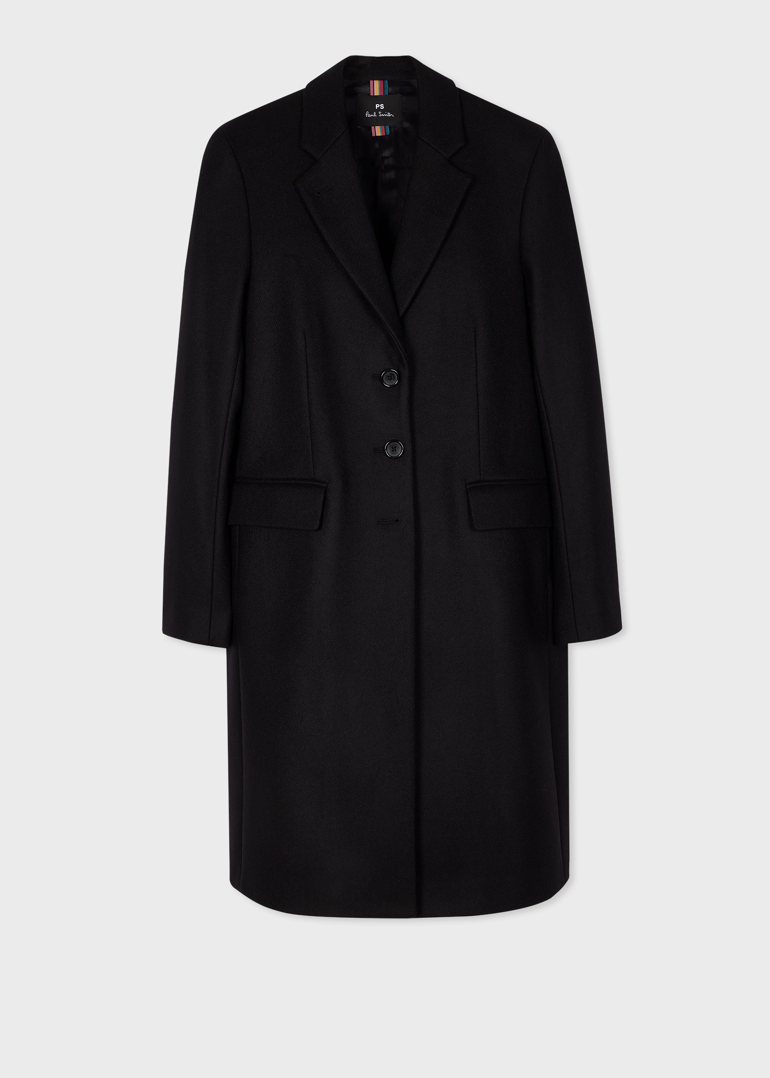 Women's Black Cashmere-Blend Epsom Coat - 1