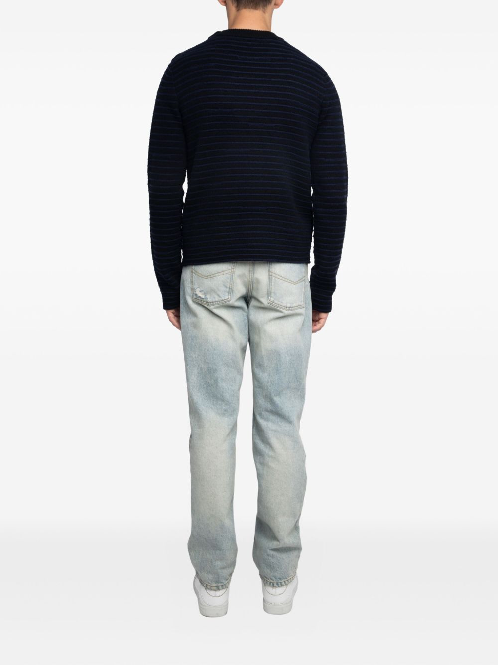striped button-detailed sweater - 3
