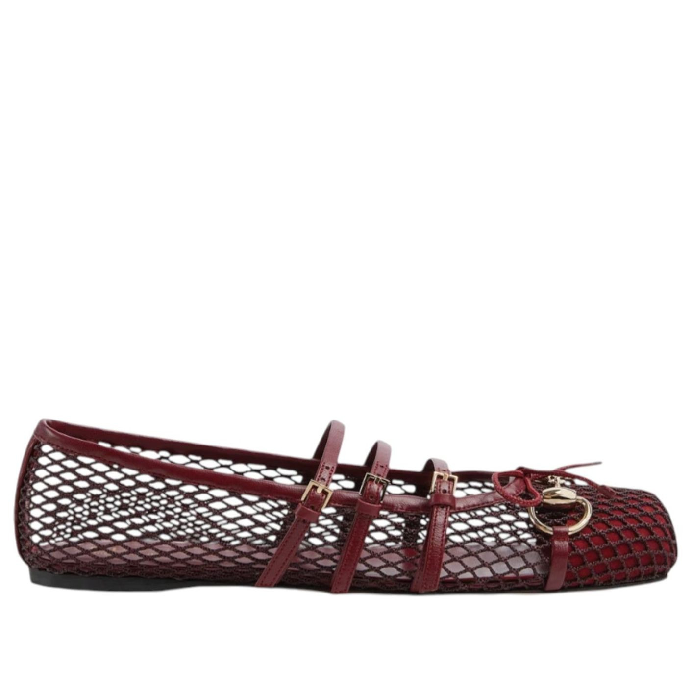 (WMNS) Gucci Horsebit Flat Shoes 'Rosso Ancora Red Mesh' 835077-FAEQZ-6207 - 5