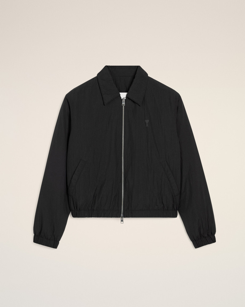 BLACK TECHNICAL CANVAS ZIPPED JACKET 1