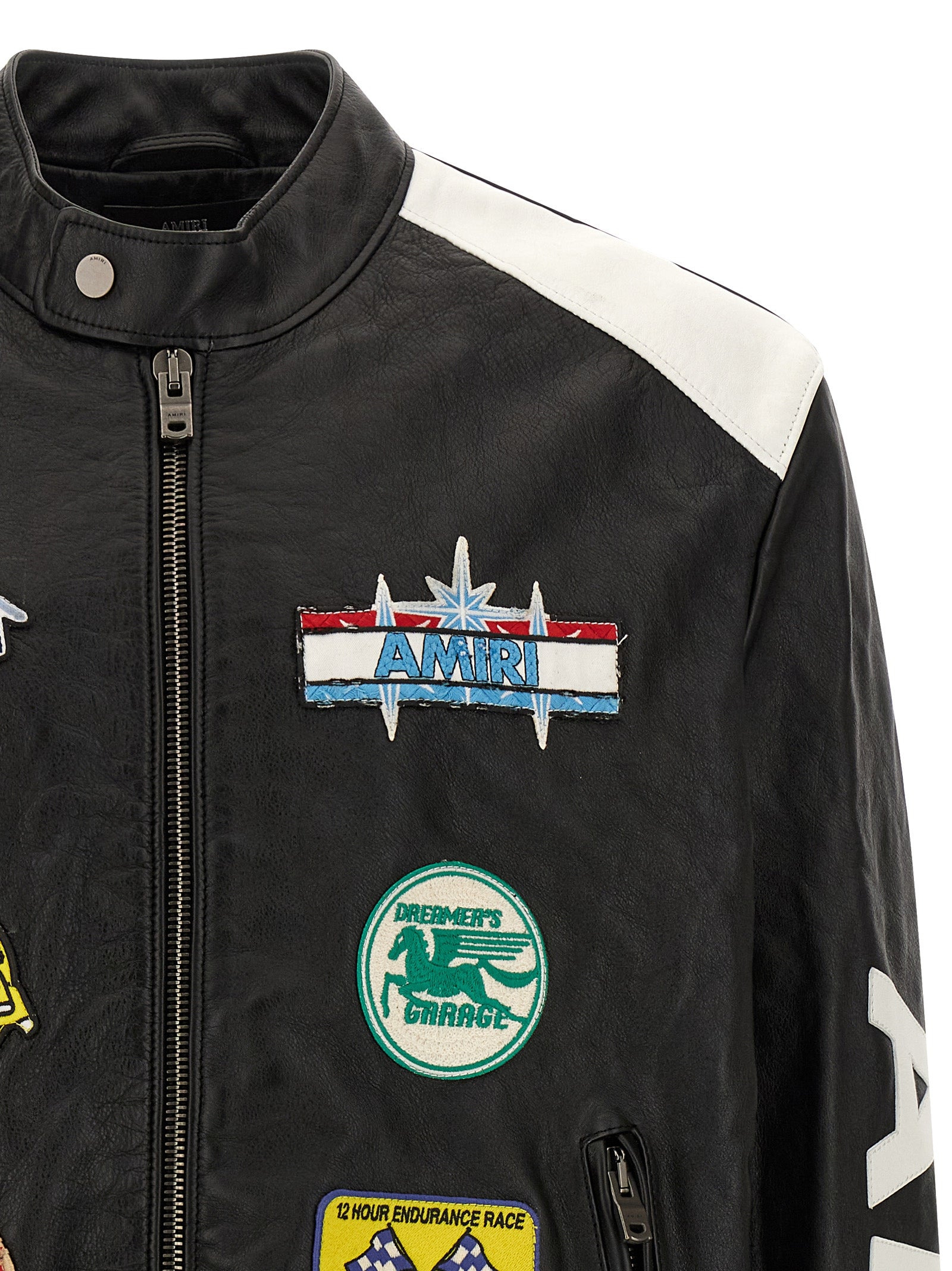 Amiri Patch Racer Puffer Jackets Black - 3