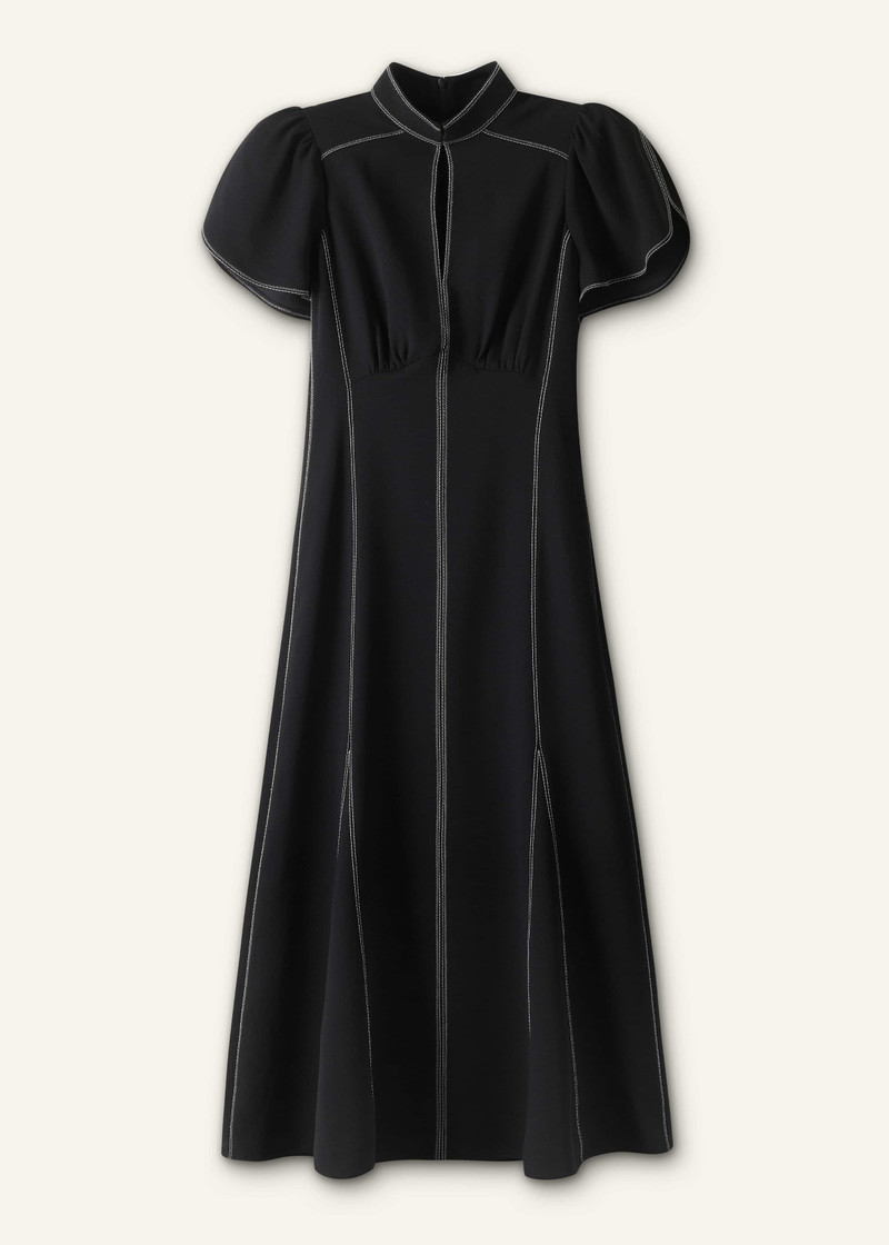 Topstitch Midi Dress - 1