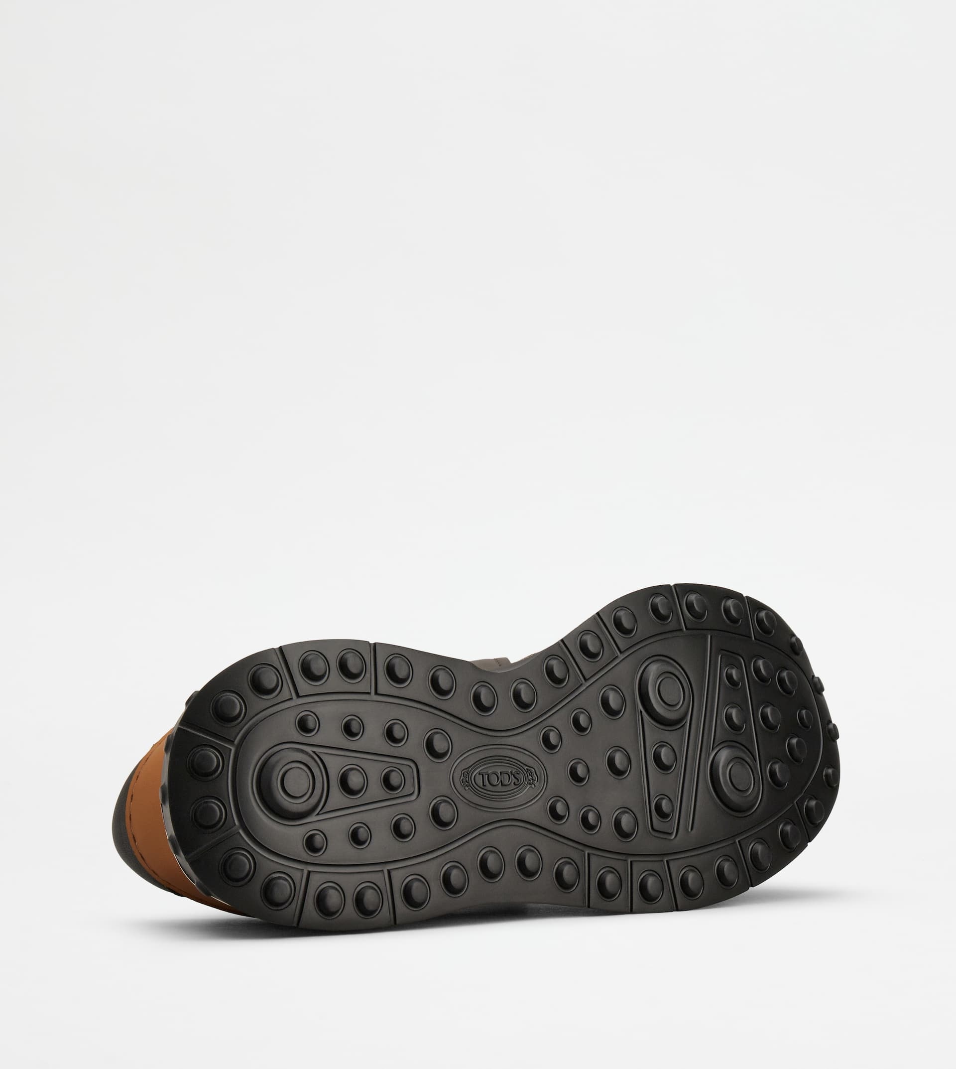 SNEAKERS IN LEATHER AND TECHNICAL FABRIC - BROWN - 4
