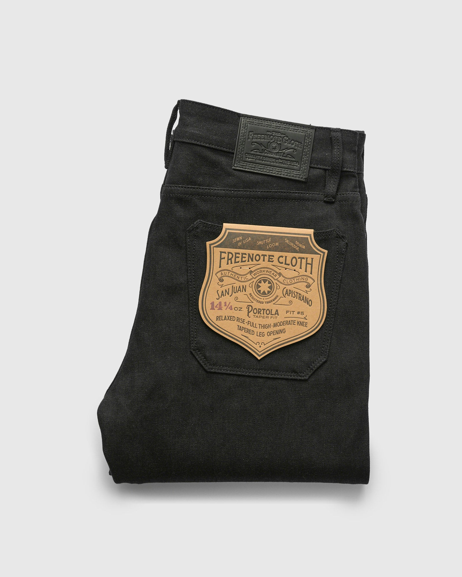 "Portola" 14.25oz Black Grey Selvedge Denim - Tapered Fit - 2