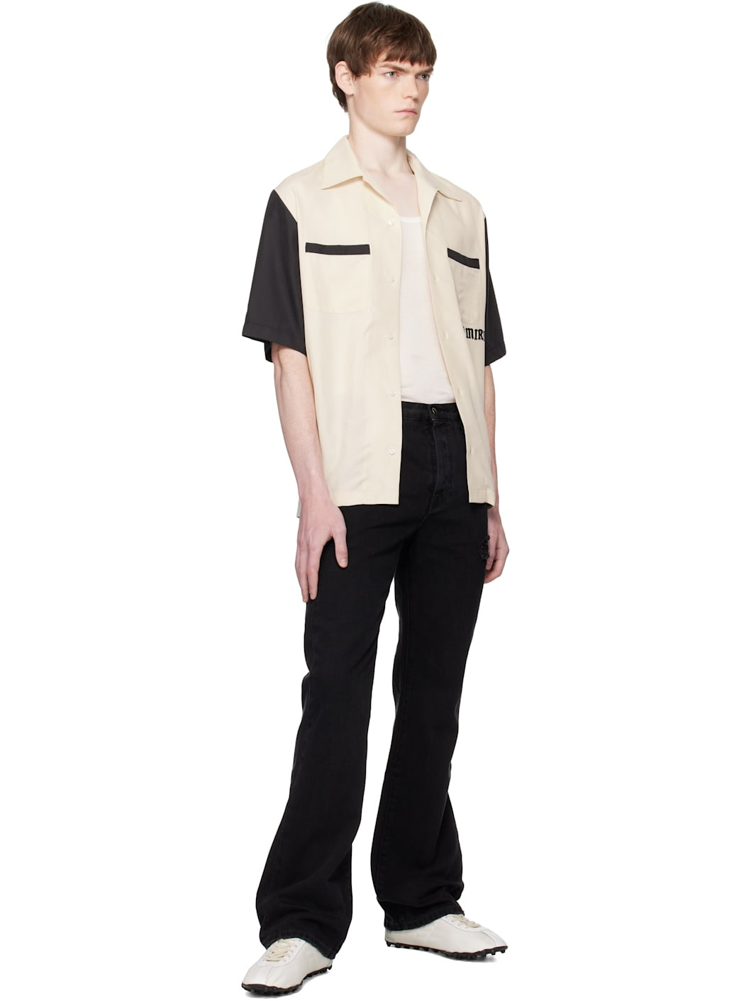 Beige 'Try It' Bowling Shirt - 4