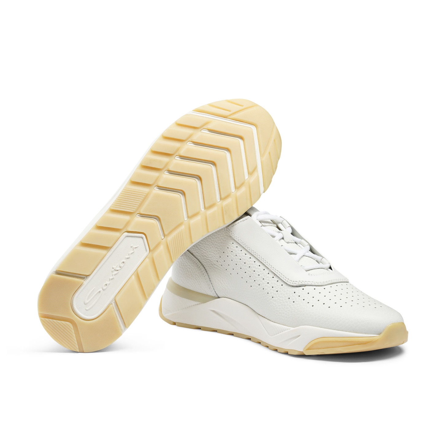 Men's white leather sneaker - 4