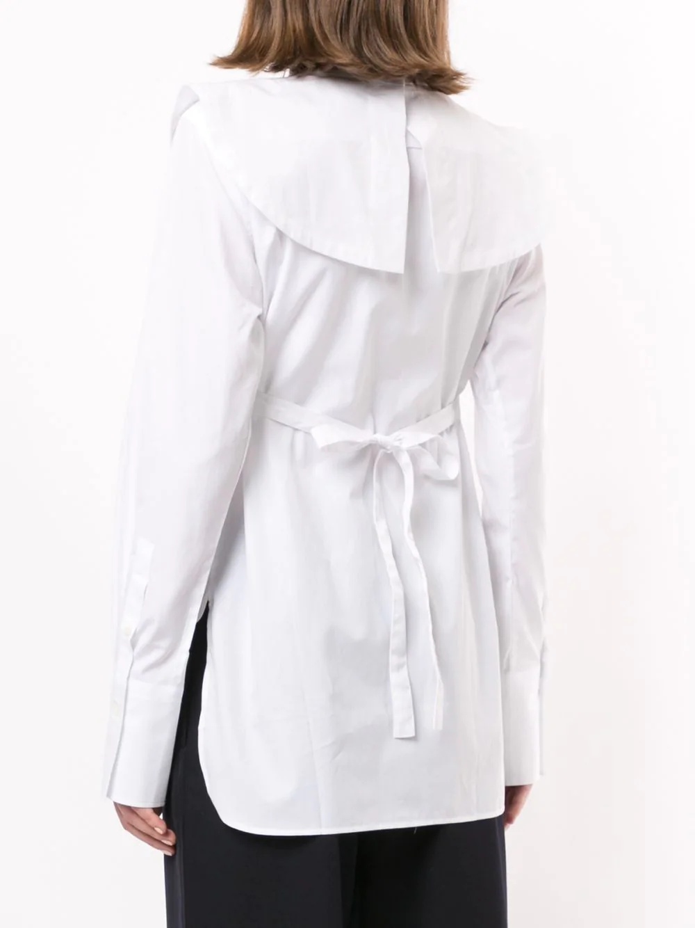 ruffle detail long-sleeved shirt - 4