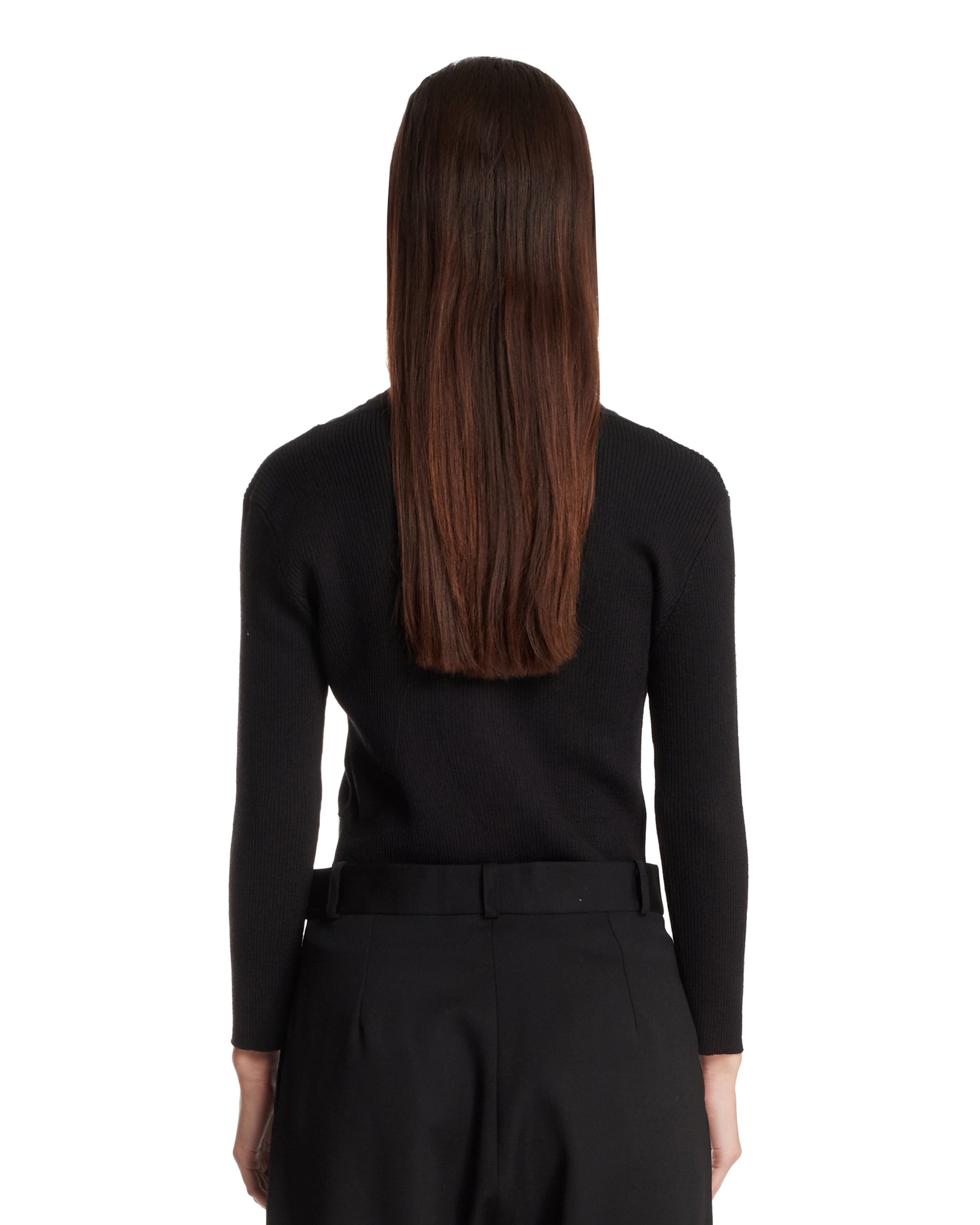 Black Shirt-Cardigan with Belt - 3