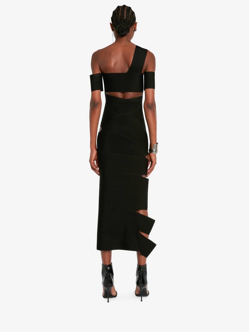 Women's Bandage Midi Dress in Black - 4