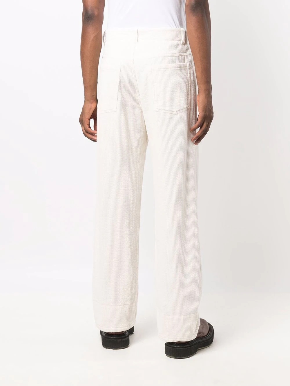 straight leg corduroy trousers - 4