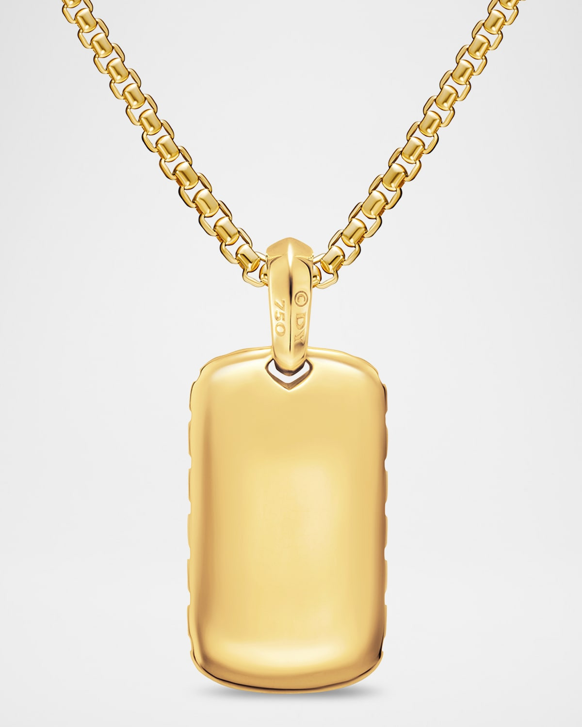 Men's Chevron Tag Enhancer in 18K Gold with Tigers Eye, 27mm - 6