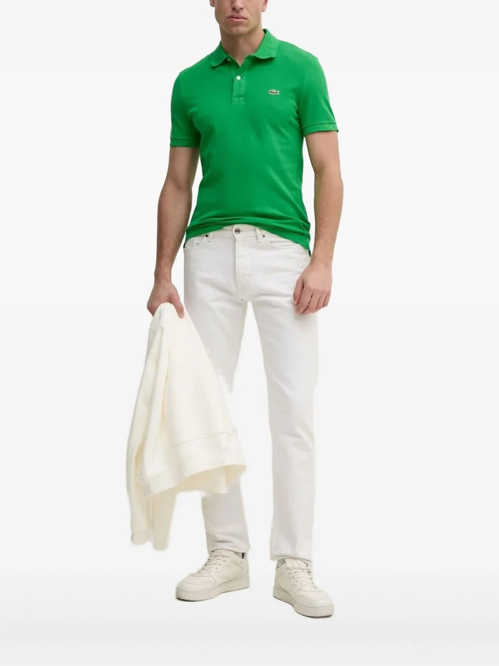 logo-patch polo shirt - 1