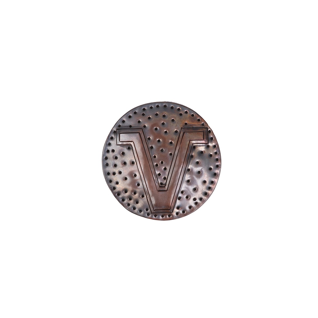 V BADGE 80MM BRONZE - 1