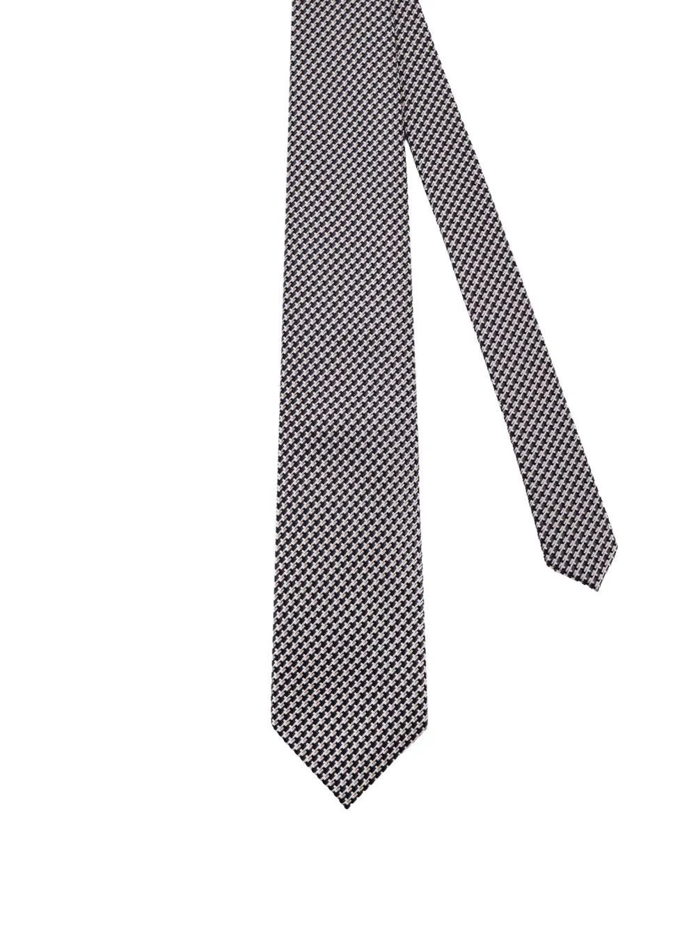 geometric-pattern silk tie - 1