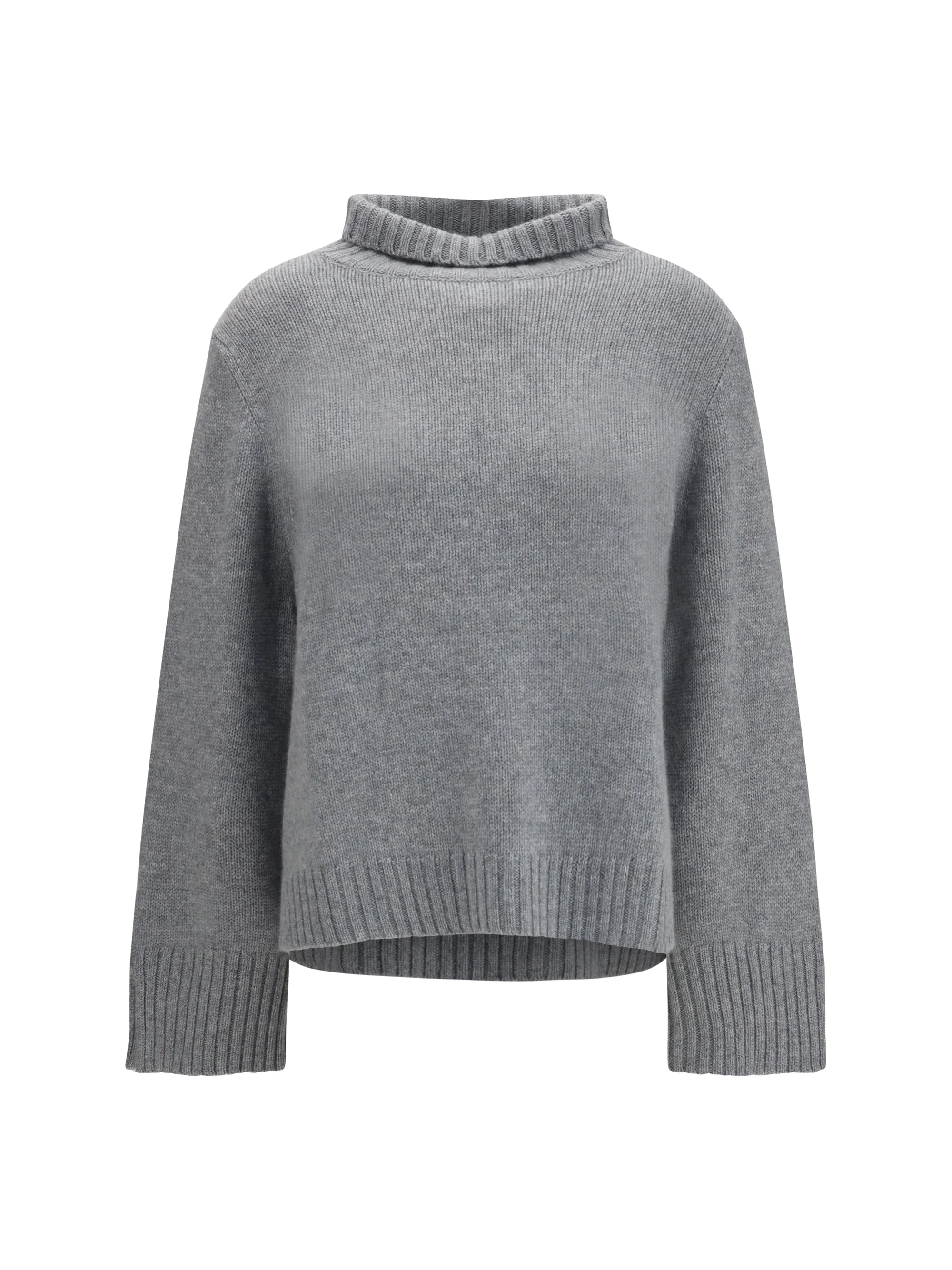 Allude Cashmere Turtleneck Sweater — Gray - 1