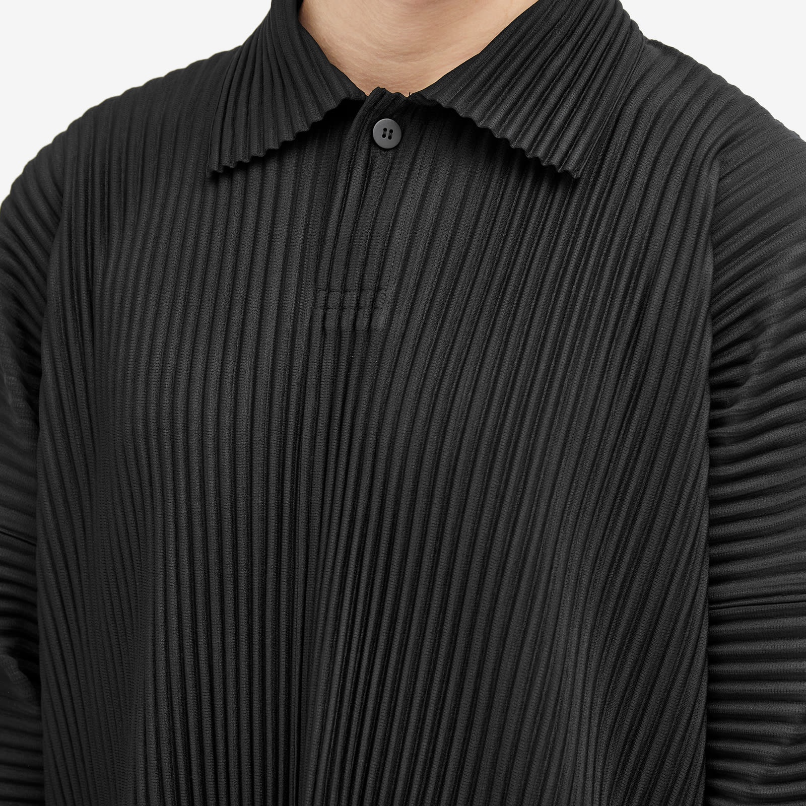 Homme Plissé Issey Miyake Pleated Long Sleeve Polo - 5