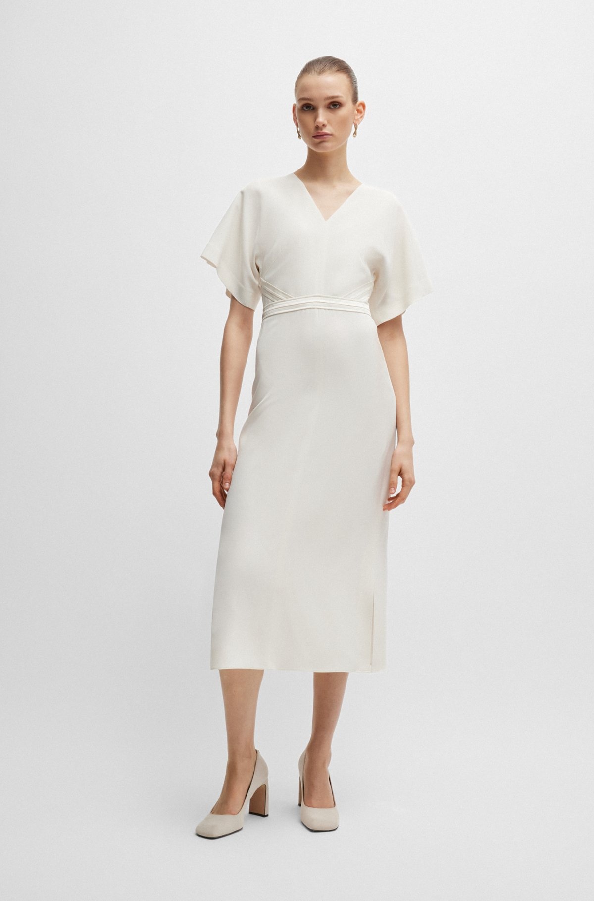 V-NECK DRESS WITH WAIST DETAIL - 3
