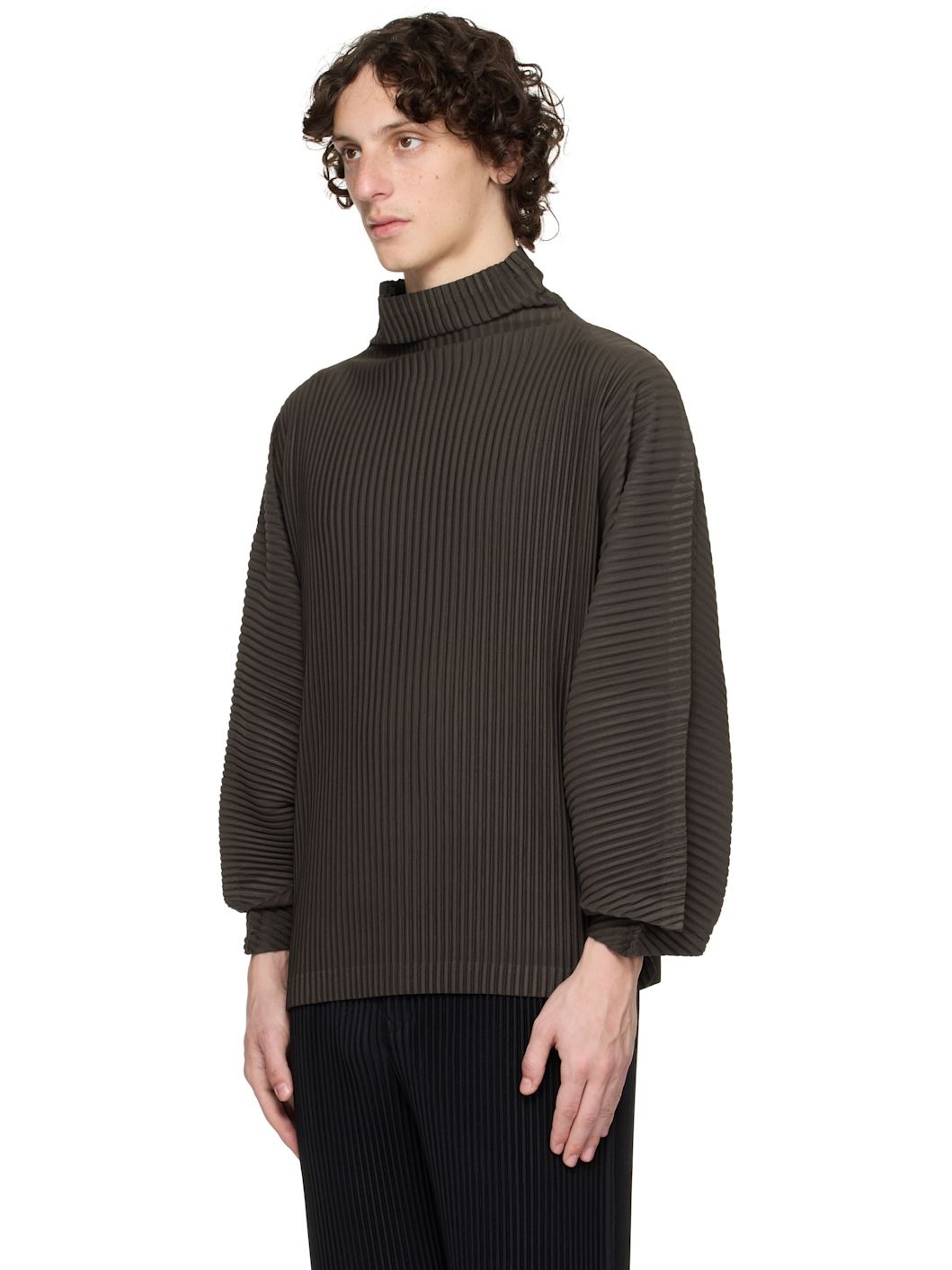 Brown Kinetic Sculpture Turtleneck - 4