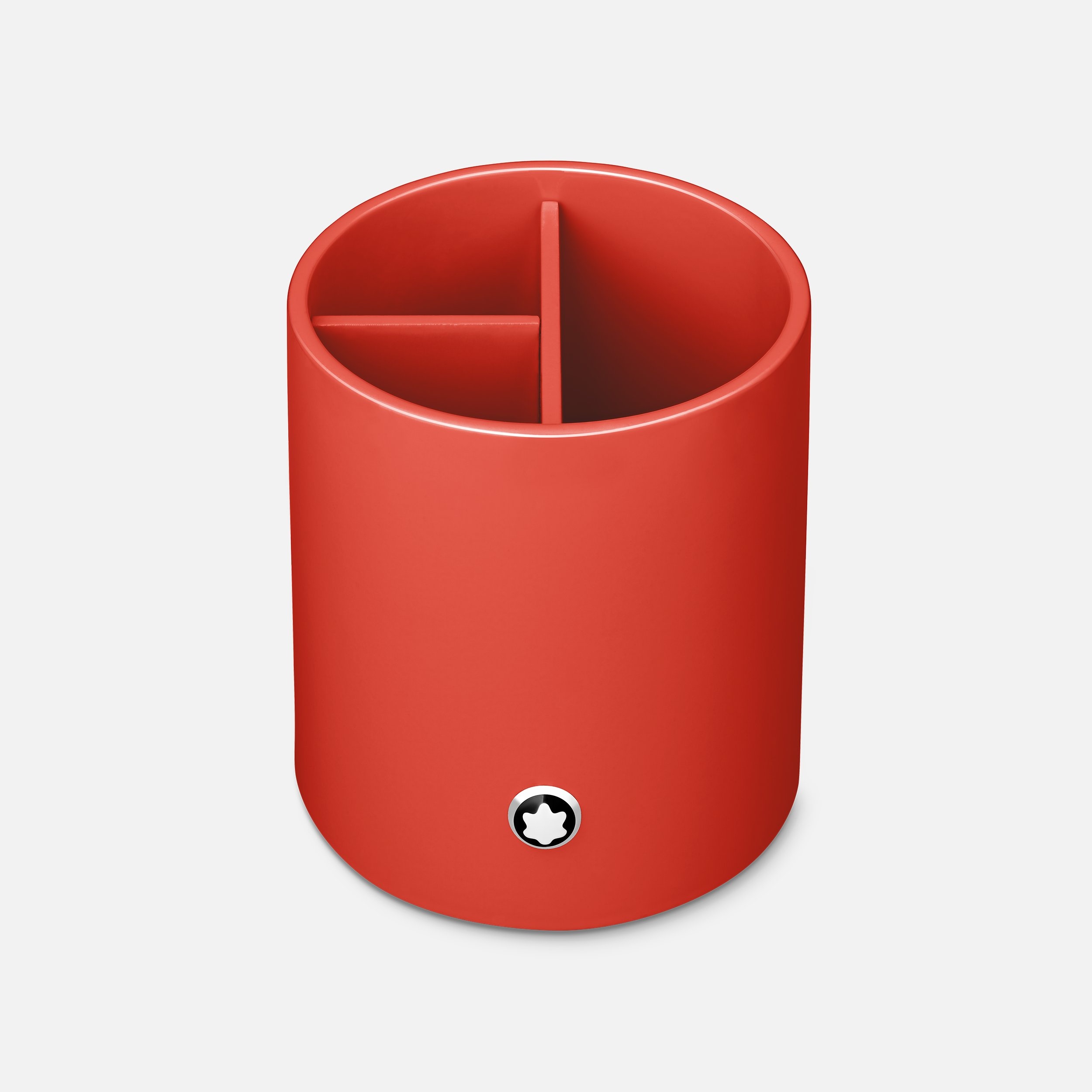 Round pen holder in coral lacquer - 1
