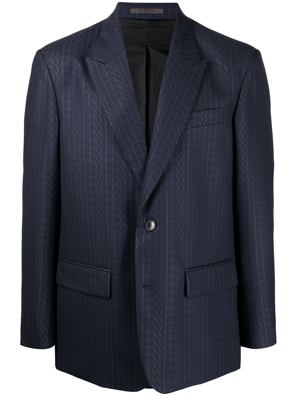 VLTN-print single-breasted suit jacket - 1