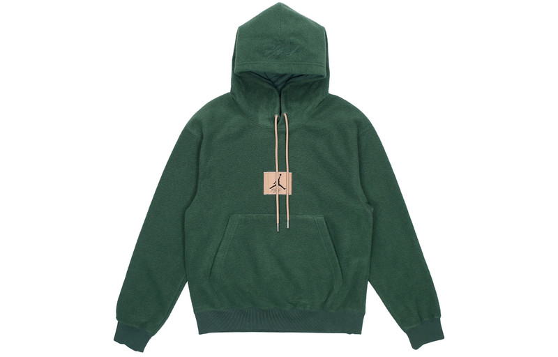 Men's Air Jordan Hooded Casual Printing Sports Plush Pullover Green DC9585-333 - 1