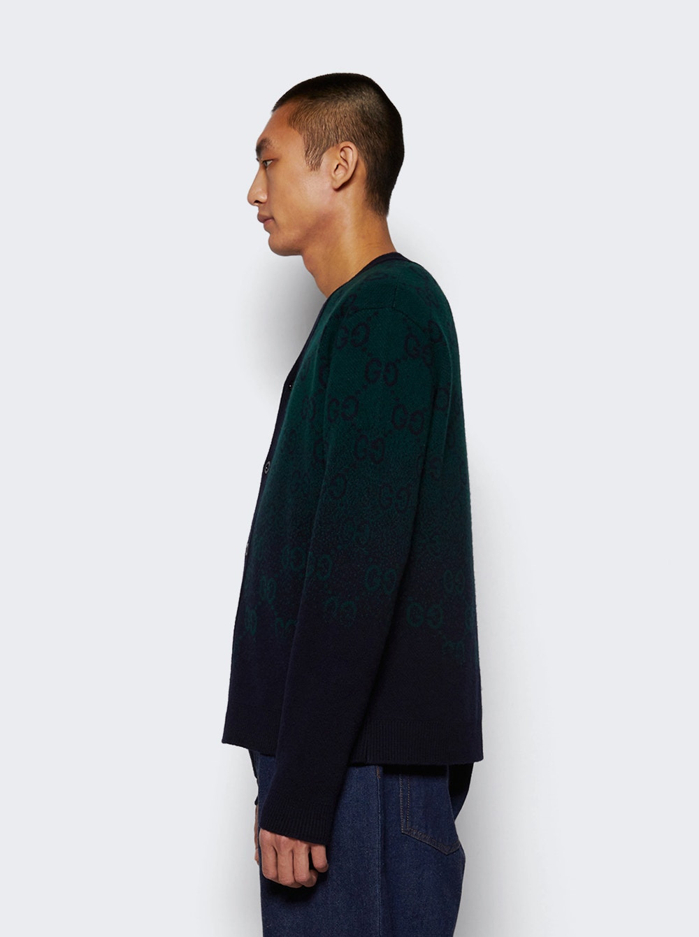 Jacquard Cardigan Green And Navy - 4