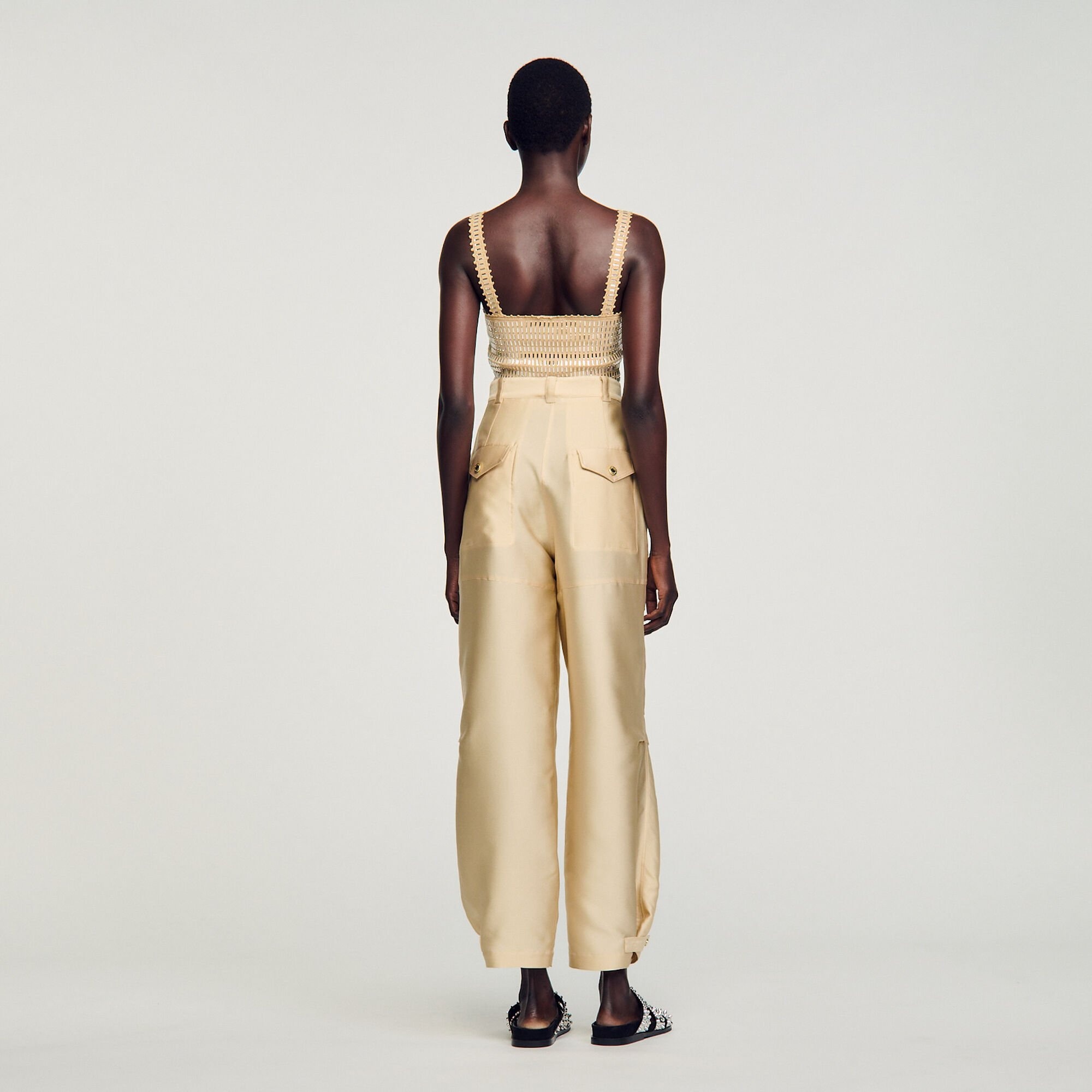 SATIN-EFFECT CARGO TROUSERS - 6