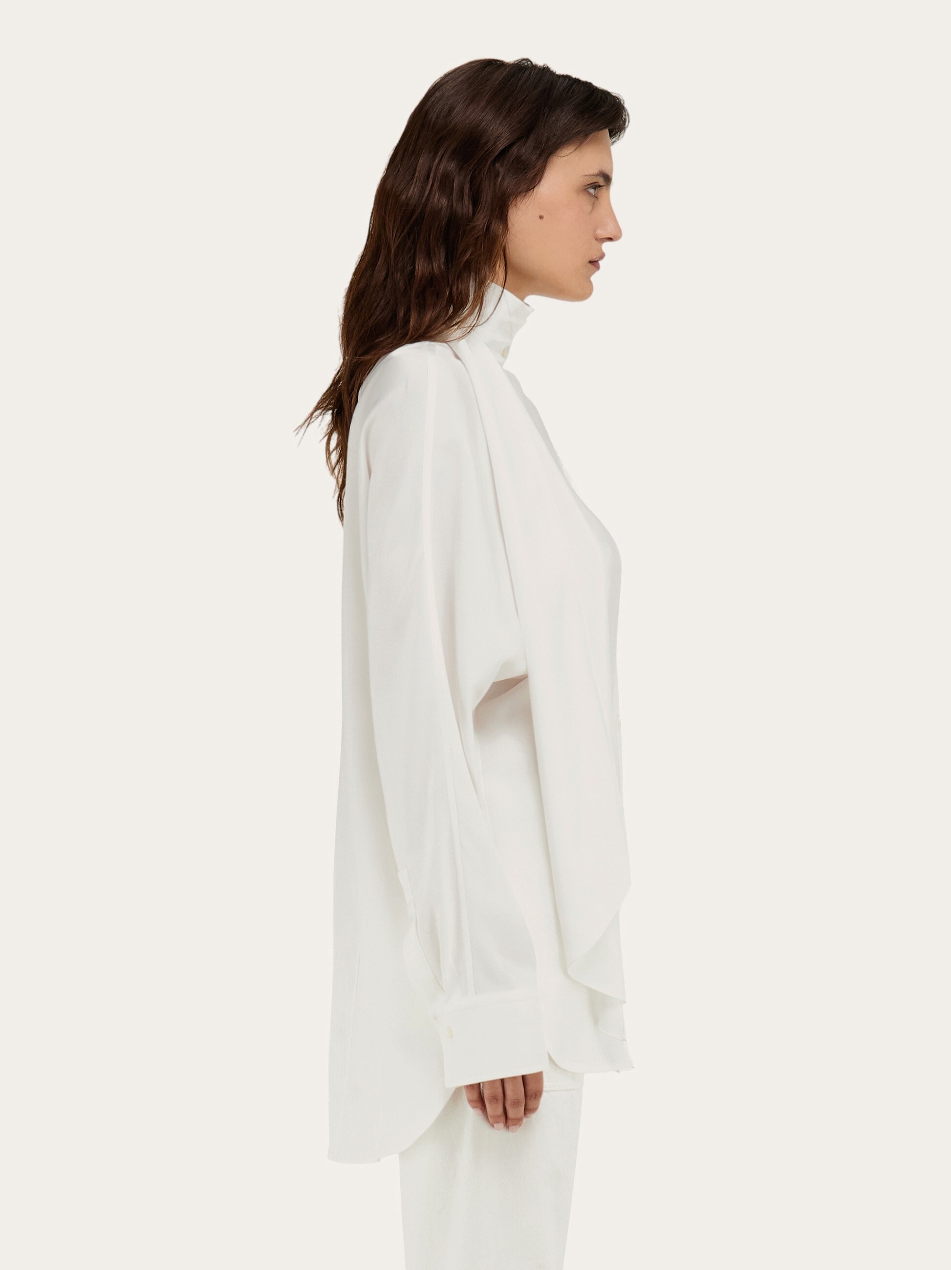 Viscose blouse with sash collar - 3