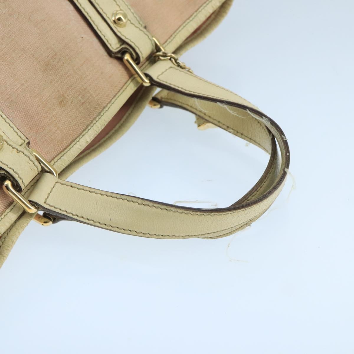 GUCCI GG Canvas Hand Bag Pink Cream Gold - 7
