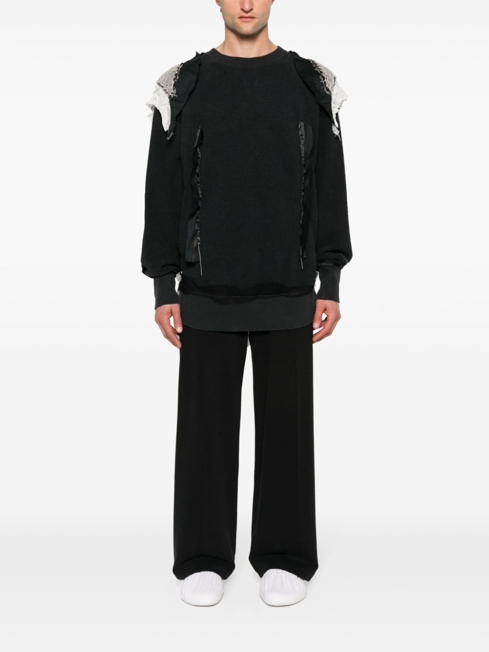 terry-cloth patchwork sweatshirt - 2
