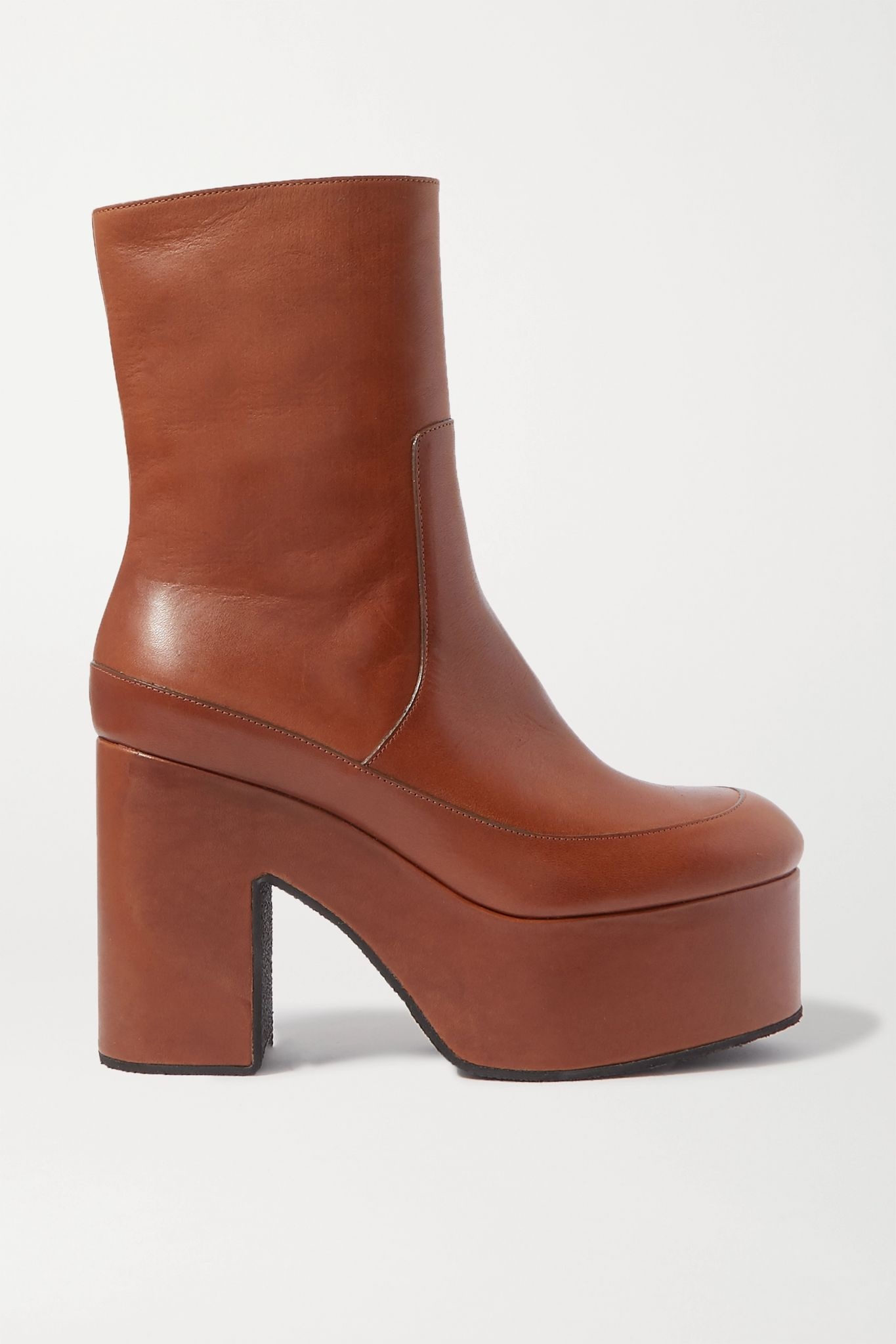 Leather platform ankle boots - 1