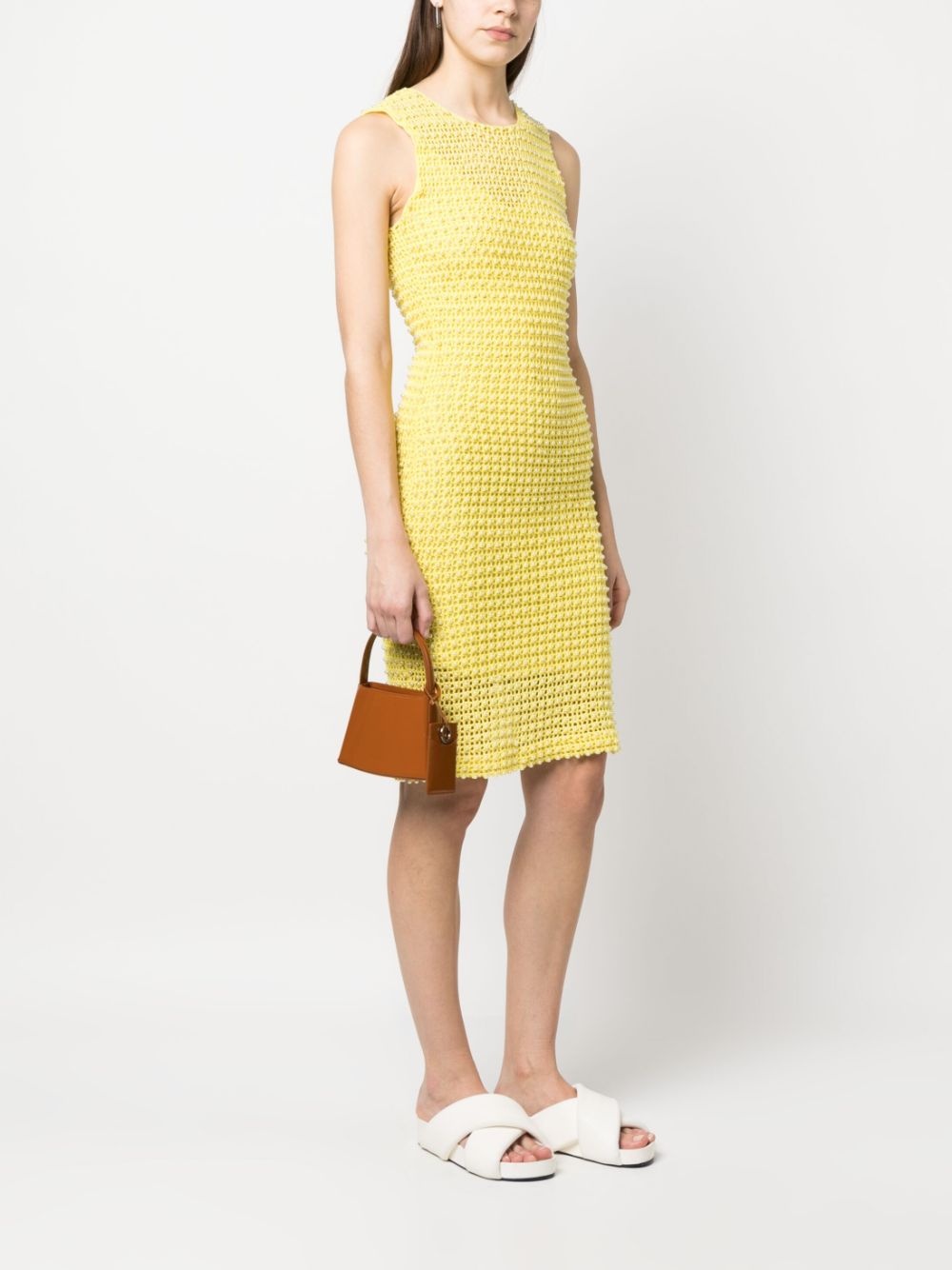mini embossed-logo curve tote bag - 2