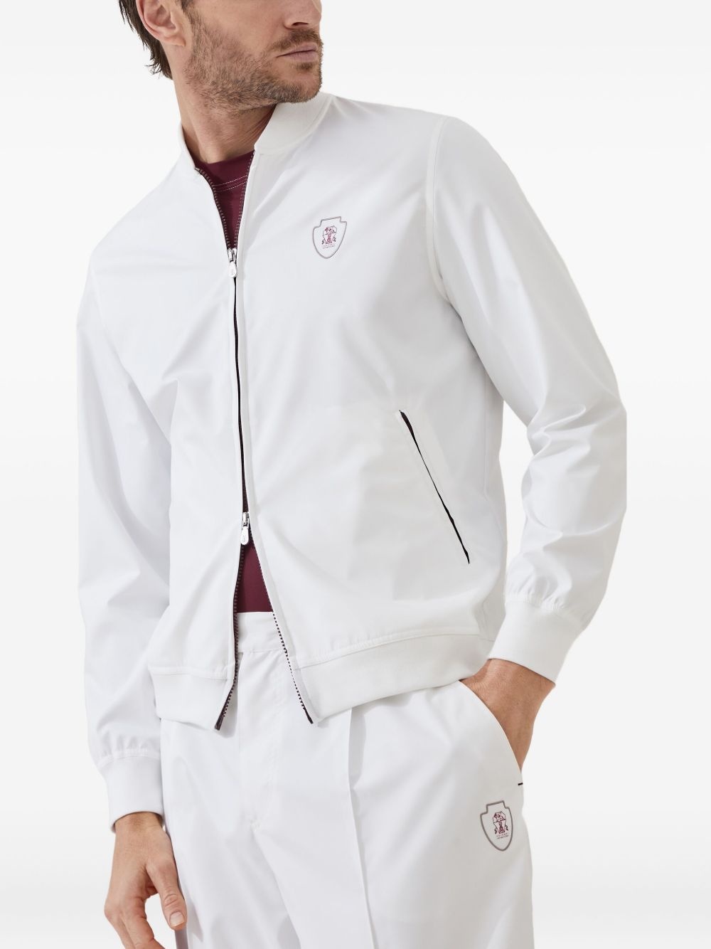 logo-plaque zip-up jacket - 3