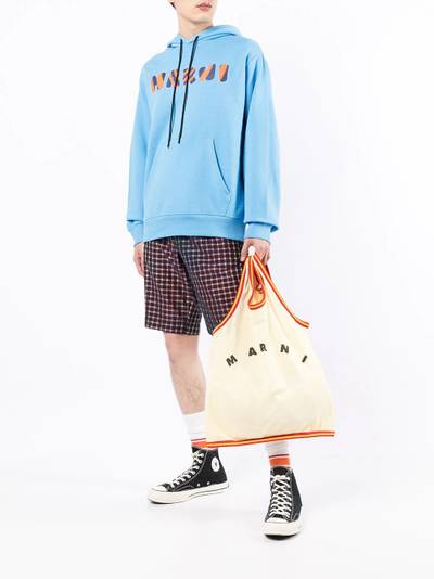 Marni logo-print cotton hoodie outlook