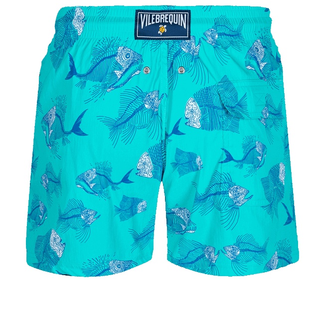 Men Stretch Short Swim Trunks 2018 Prehistoric Fish - 2