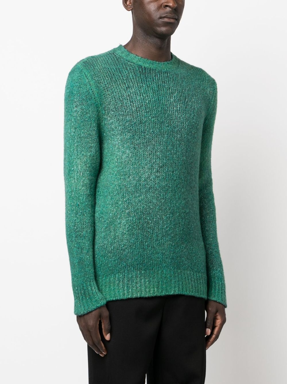 faded crew-neck jumper - 3