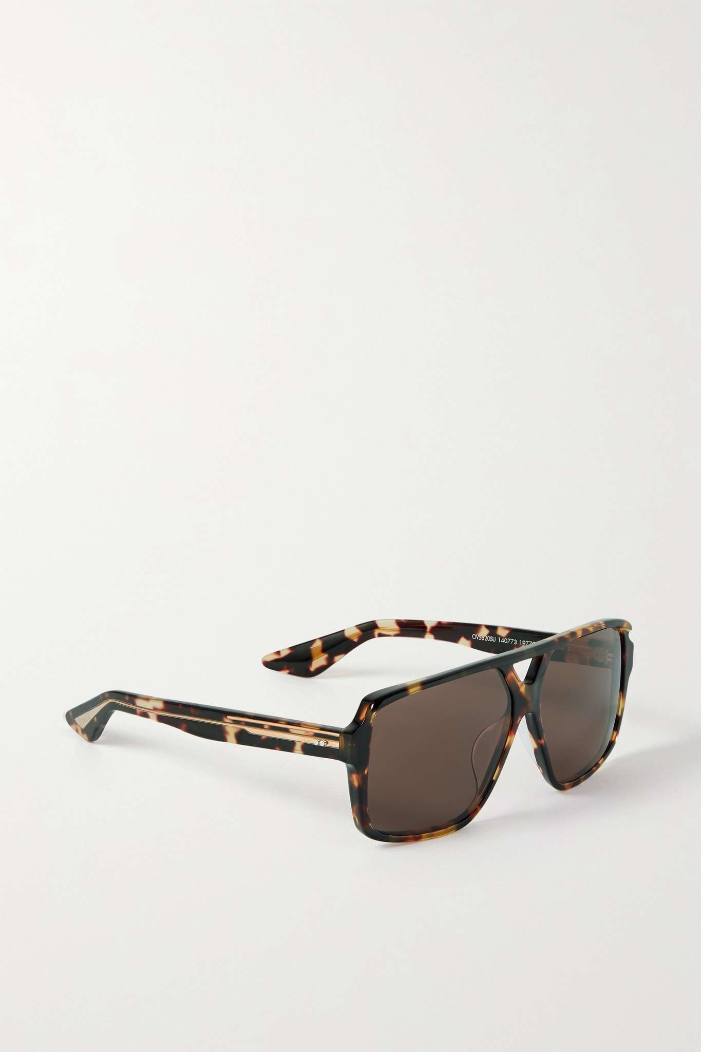 + Khaite 1977C aviator-style tortoiseshell acetate and gold-tone sunglasses - 3