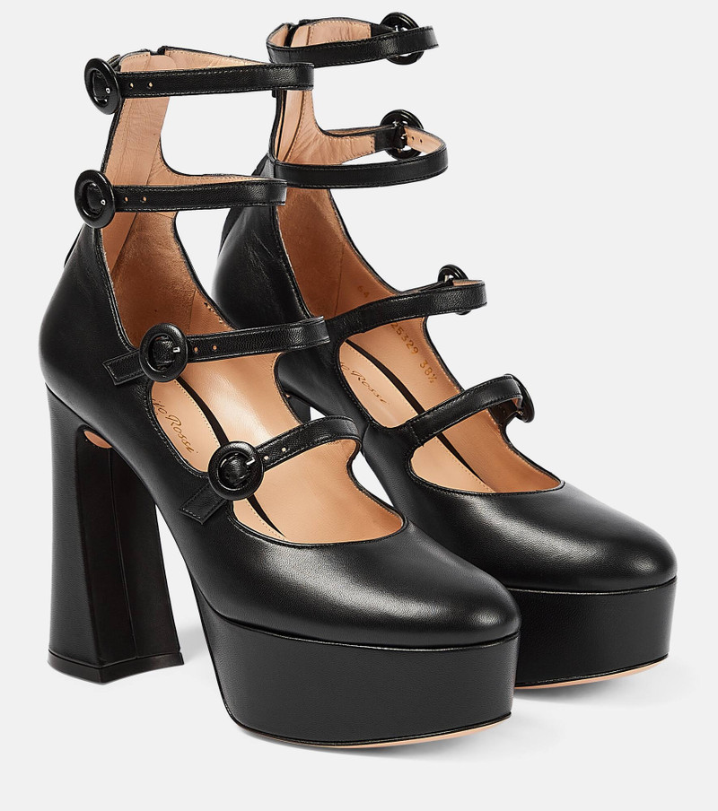 Mary Jane leather platform pumps 1