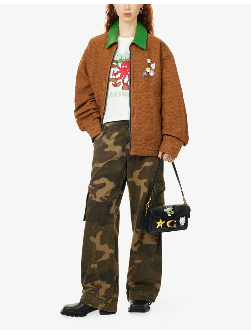 COACH Coach x Brain Dead Badge-Embellished Monogram-Pattern Cotton Jacket outlook