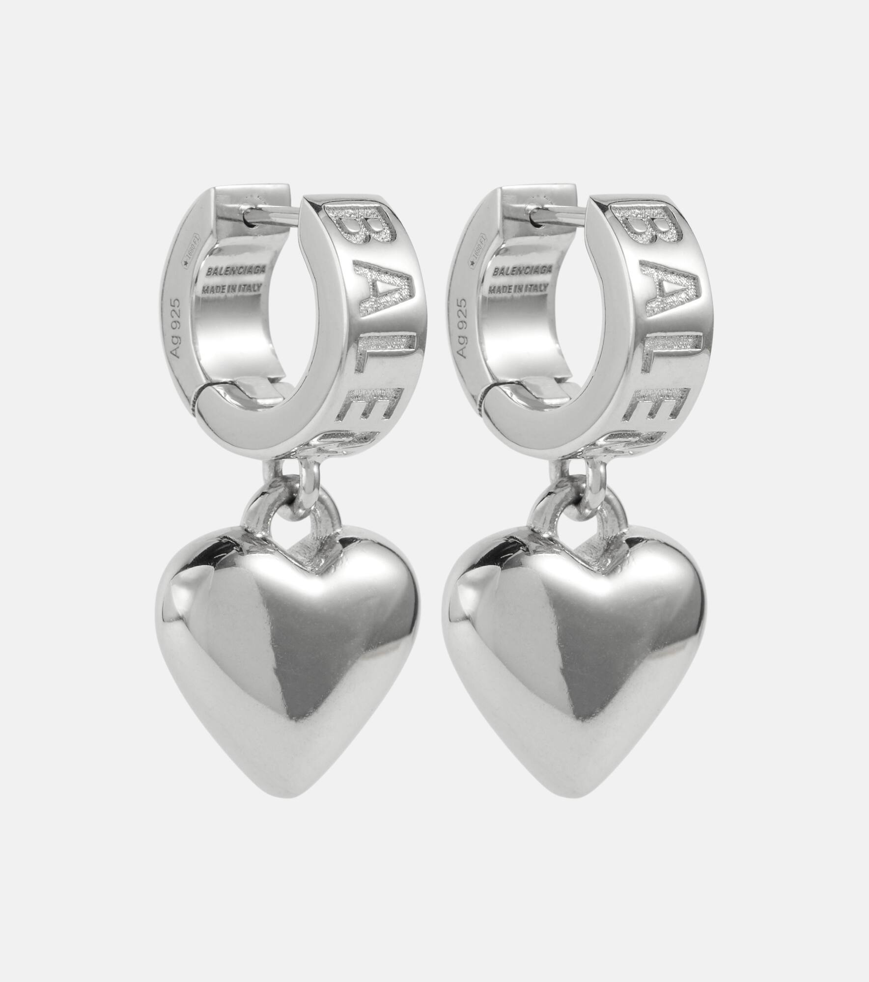 Logo sterling silver hoop earrings - 1