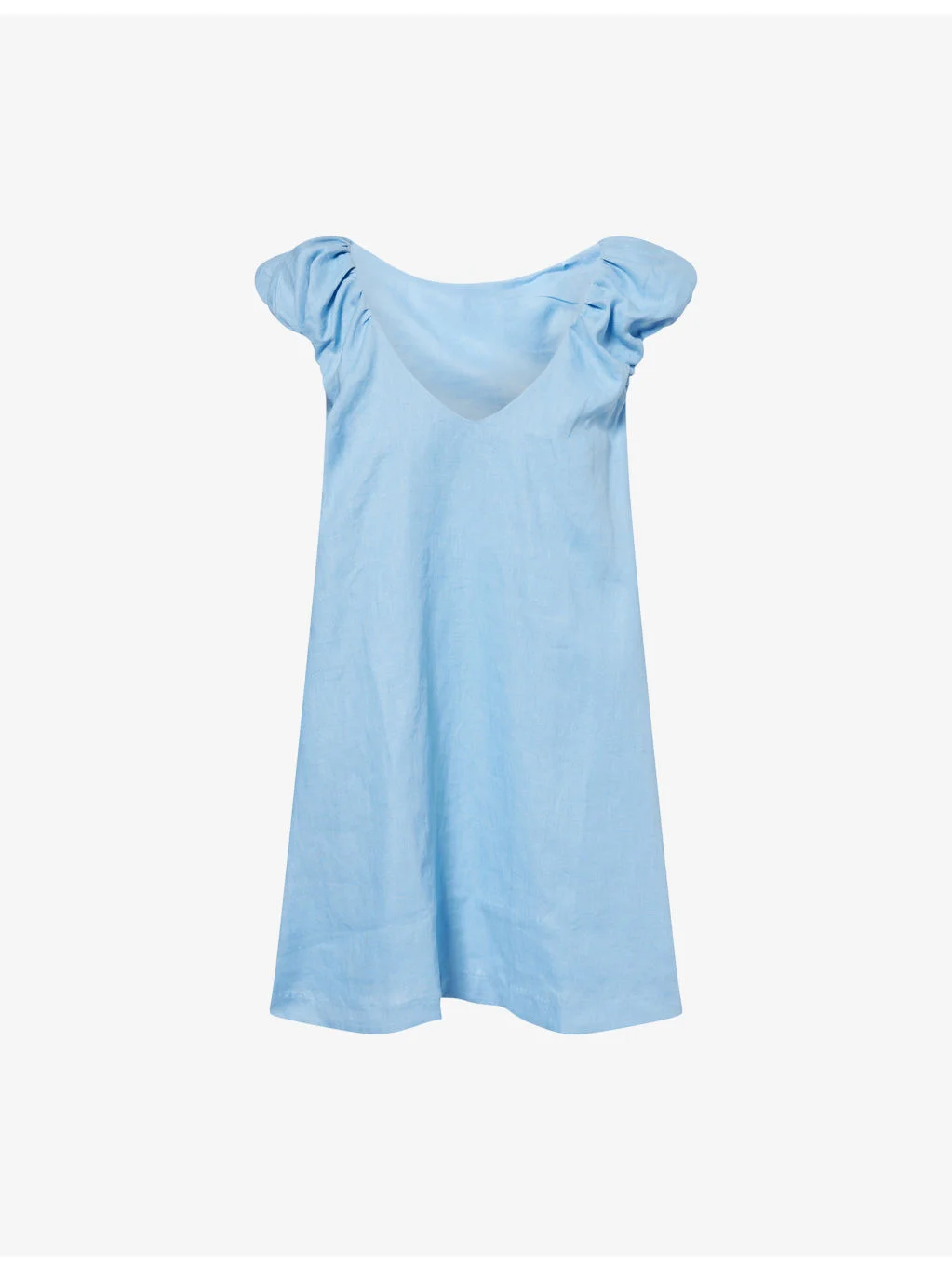 Nina Puffed-Sleeve Linen Mini Dress - 1