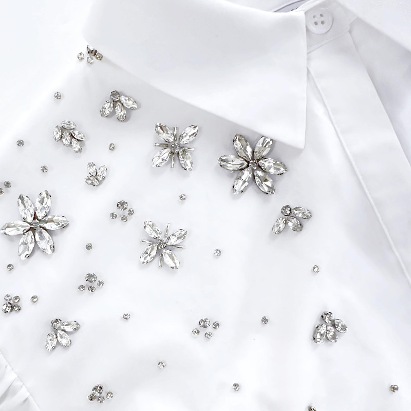 White Cotton Embellished Top 5
