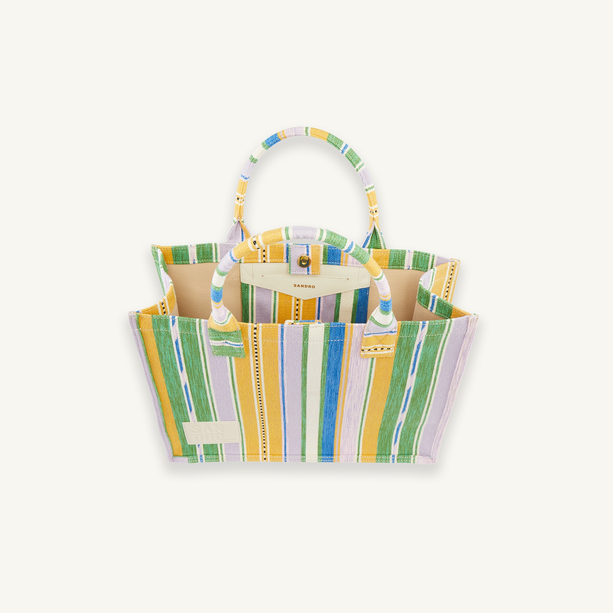 Tote bag in striped canvas - 4