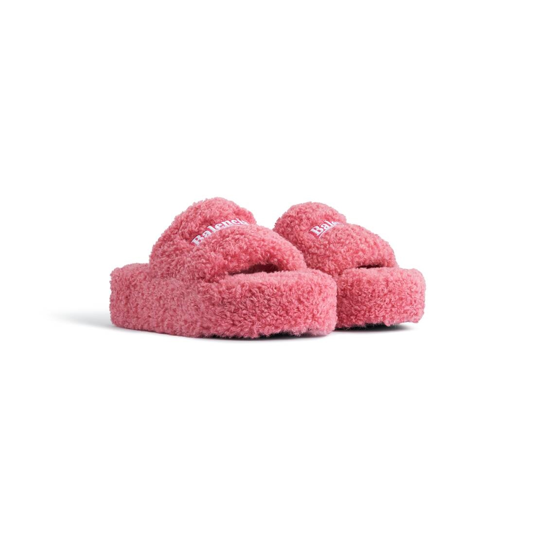 Women's Furry Platform Sandal  in Pink - 2