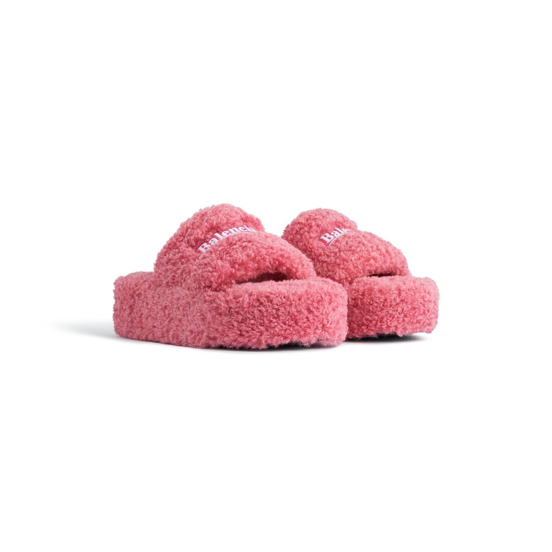 Women's Furry Platform Sandal  in Pink - 2