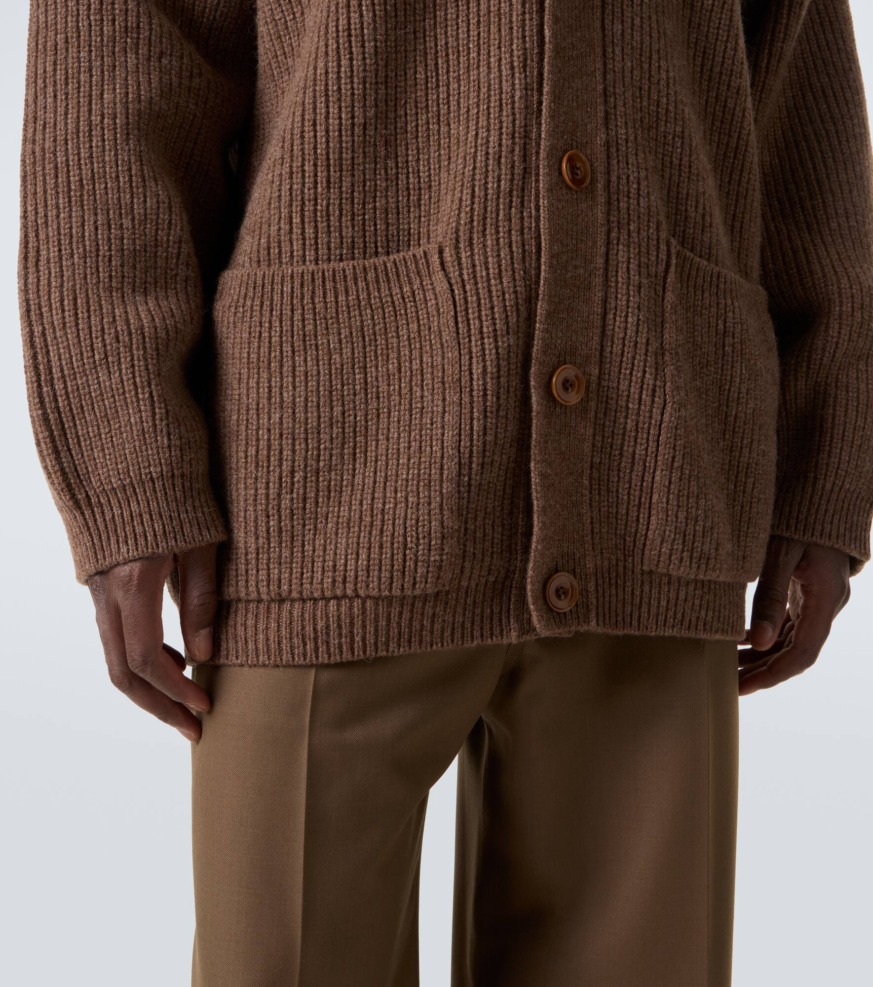 Oversized ribbed-knit wool cardigan - 6